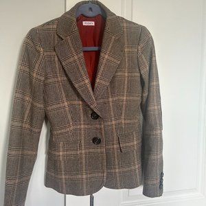 Max & Co checked blazer with suede elbow patch, Size 4-6